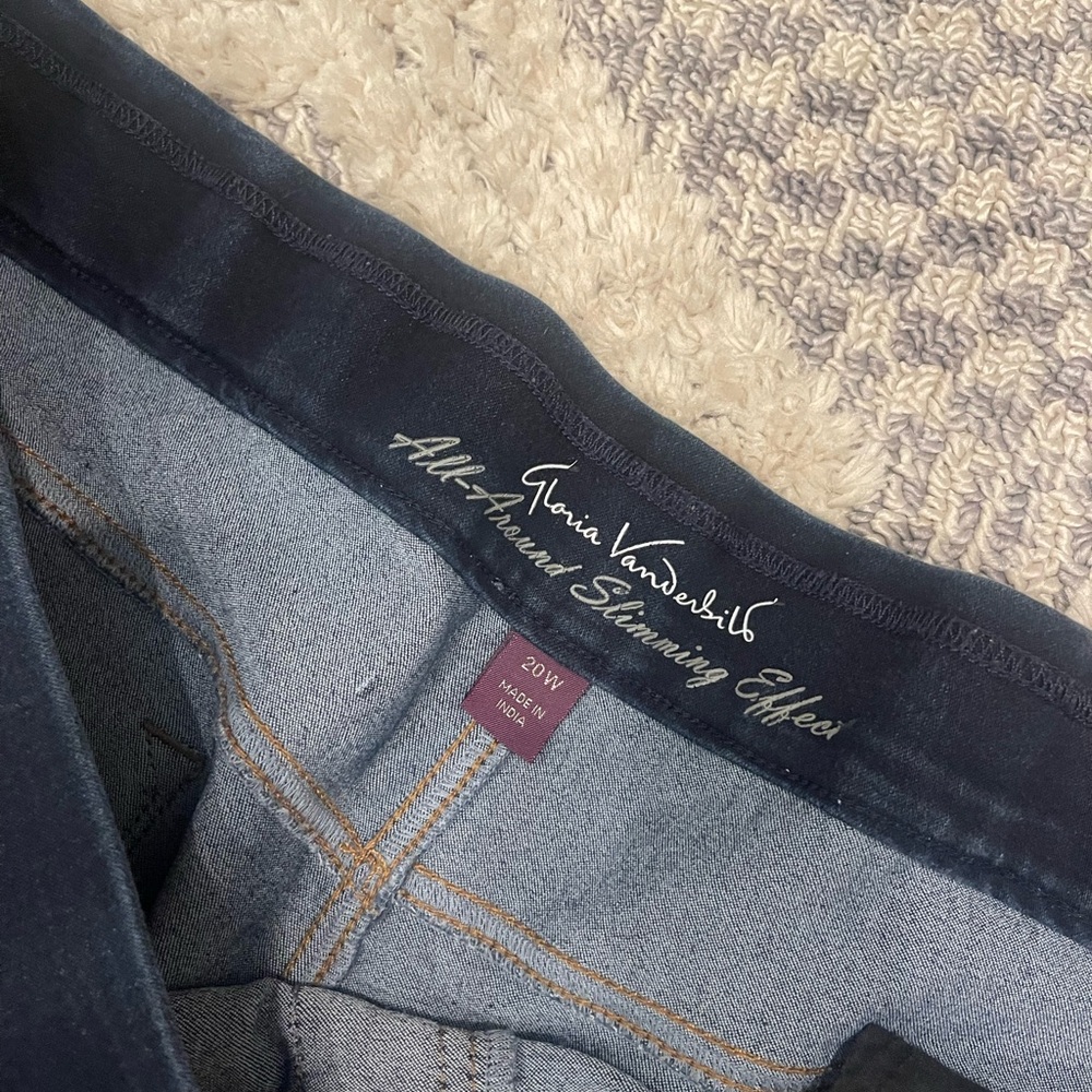 Gloria Vanderbilt All-Around Slimming Effect Dark Denim Jeans 20W Bootcut - Picture 4 of 5